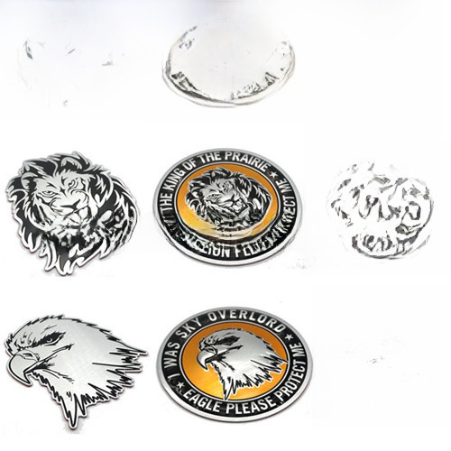 Gold Car Sticker, Lion and Tiger Head Totem Car Sticker, Eagle Head Metal 3D Car Sticker, Car Logo, Customization Sticker