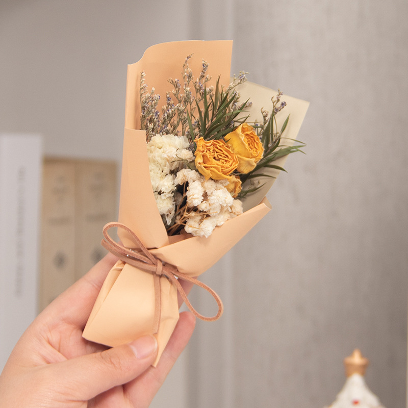 Mini flores eternas rosas con estrellas terminadas, pequeños ramos de flores, Día de San Valentín, Día del Maestro, Regalos para maestros y amigos.