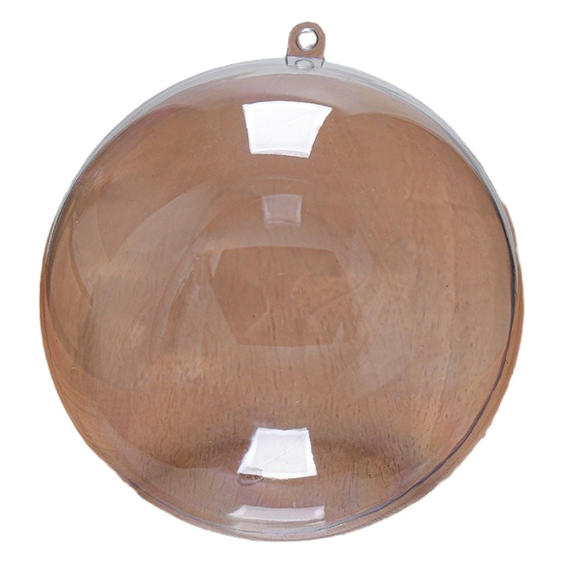 Bolas transparentes huecas acrílicas bolas de plástico Navidad decoración esfera redonda se puede abrir y cerrar cubierta de bola de la atmósfera de la cáscara de la bola de los suministros