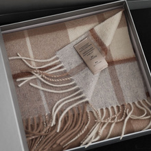 苏格兰cashmere经典格纹纯山羊绒围巾冬季保暖礼盒装格子时尚围脖