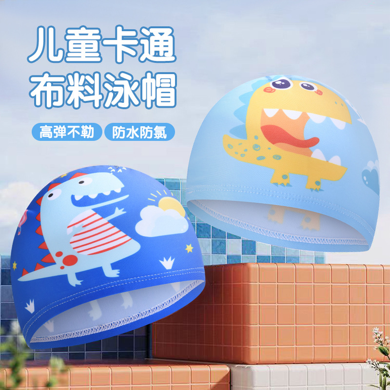 Sombreros de baño para niños de moda impresión de dibujos animados dinosaurios cómodos gorras de tela lindas gorras para niños y niñas gorras de tela de oído para bebés