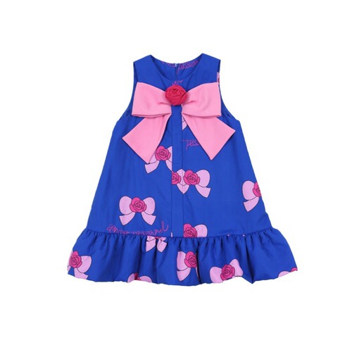 !BE24 Spring New Girls' Dress Set Korean Version Cute Bow Princess Dress Backless Dress
