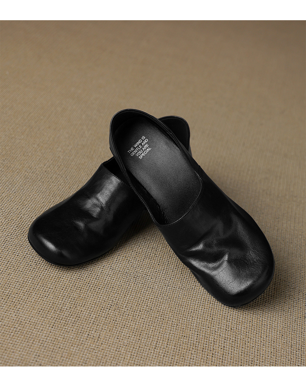 Giày lười nữ da bò đế dày 5 cm mũi vuông đế mềm — màu nâu chi tiết 13