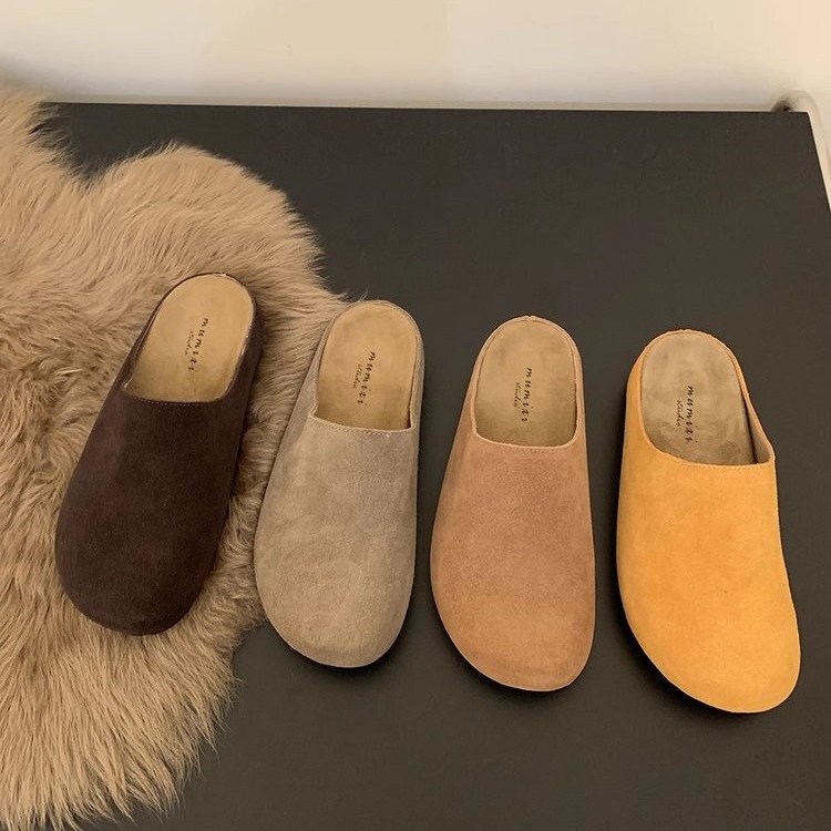 女性用の超人気のハーフスリップオンビルケンシュトックシューズ、多用途のカフスリッポン、レイジーバックトゥフラットスリッパ、ファッショナブルなアウターミュラー|undefined