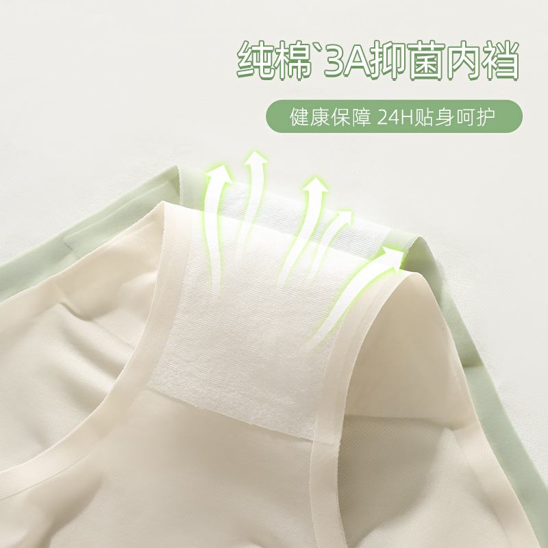 Ropa interior de seda de hielo para mujer de verano delgado de algodón puro entrepierna antibacteriana cintura media chica transpirable triángulo pantalones cortos ropa interior sin costuras