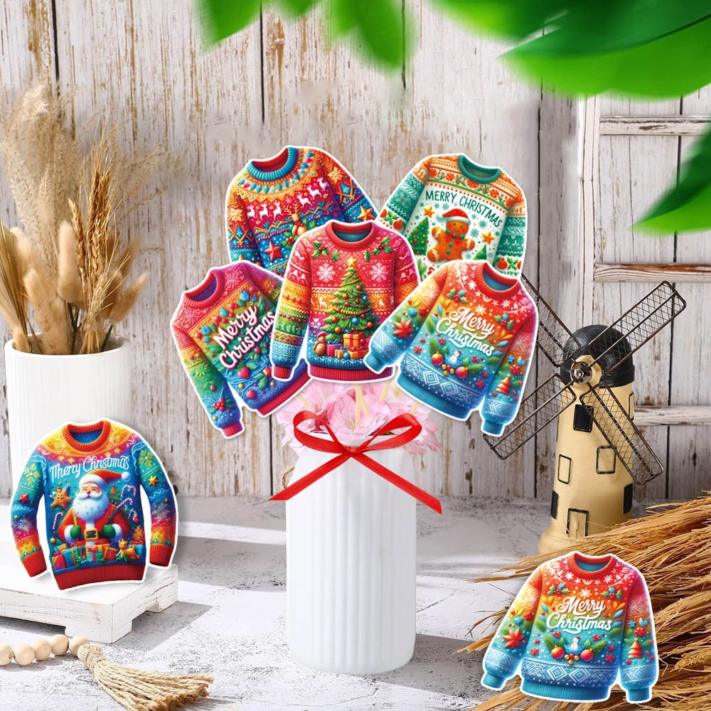 Nuevos productos transfronterizos Suéter feo de Navidad, jarrón de fiesta, complemento, decoración navideña, decoración de ambiente, complemento de decoración