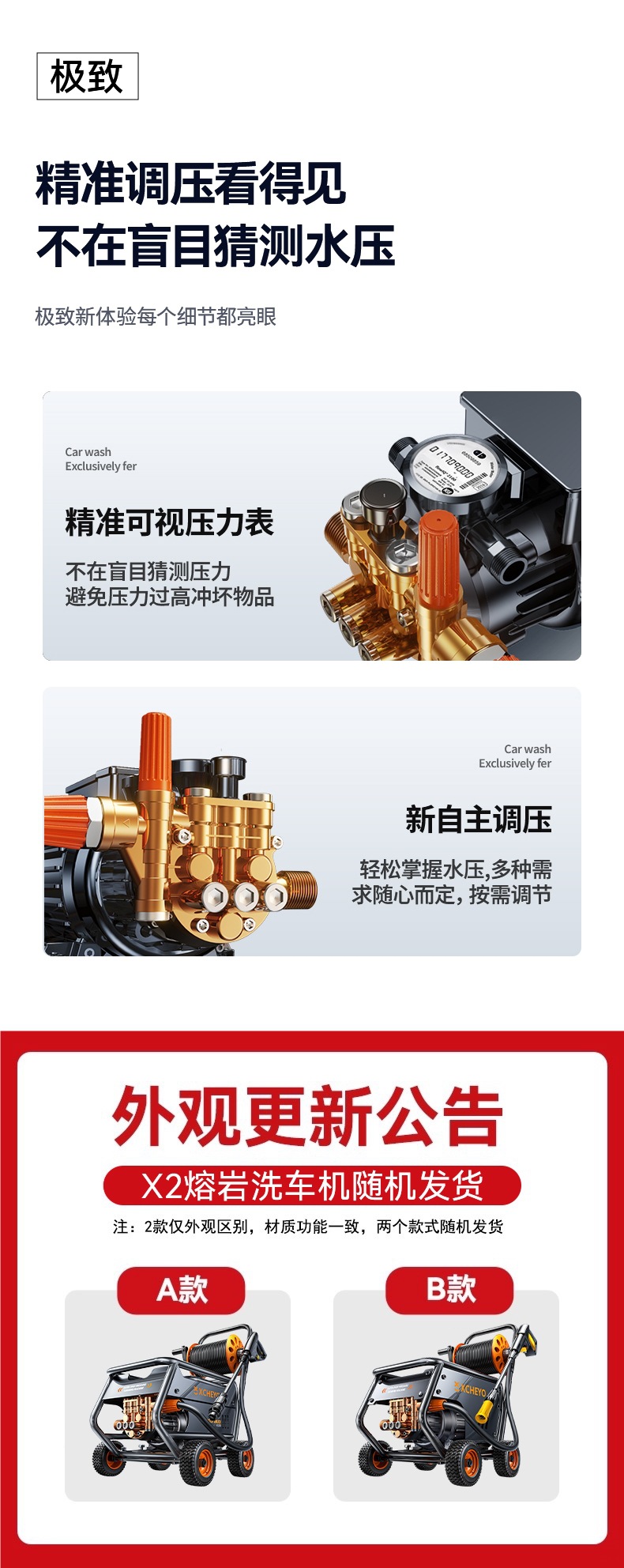 Car Washing Machine 220V High-Pressure Water Gun Household Super Powerful Cleaning Floor Pump Head 25 New Model Artifact High Power Peihui
