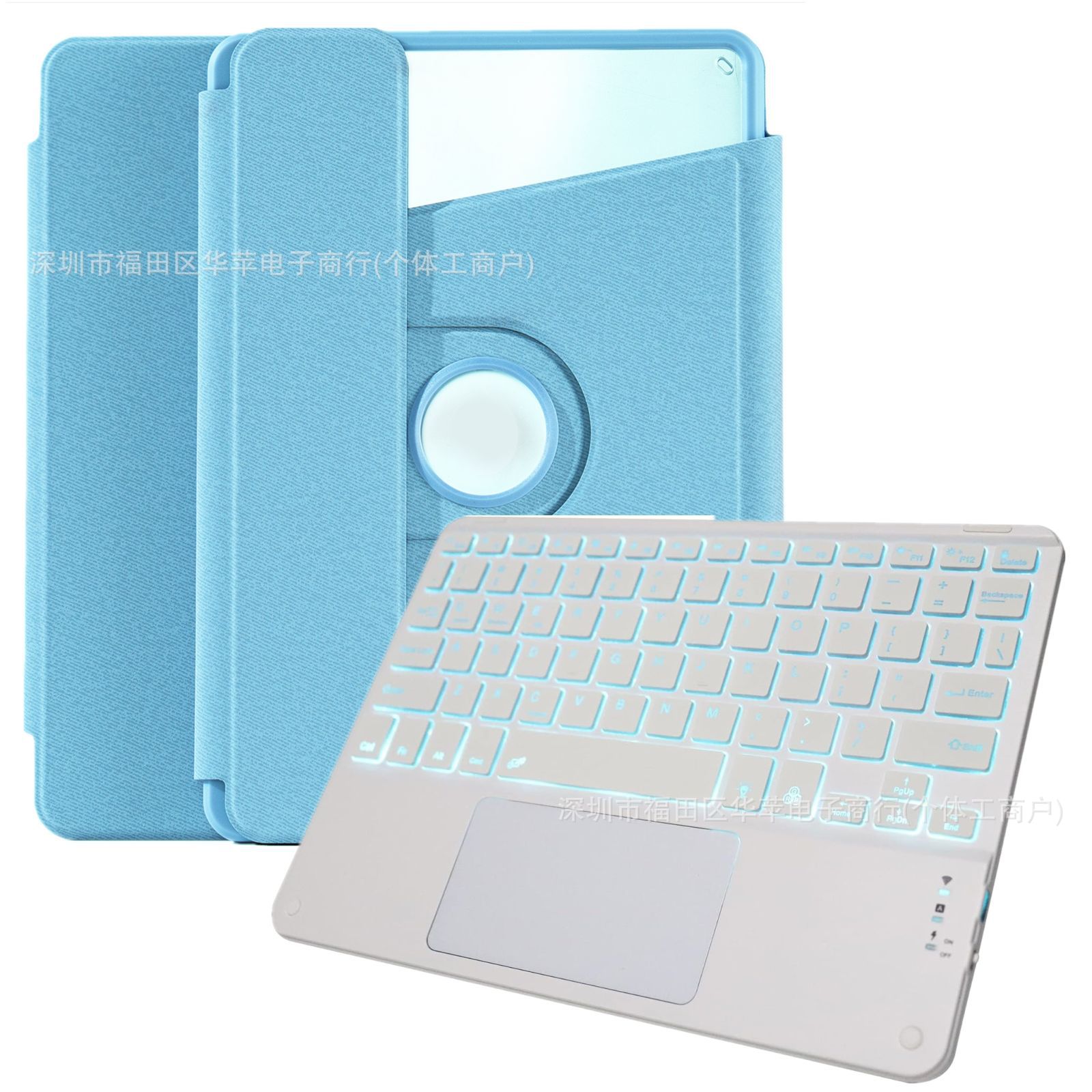 Adecuado para Xiaomi 6Pro RGB retroiluminación Bluetooth teclado funda de cuero Redmi SE11 acrílico giratorio 11.5 teclado funda