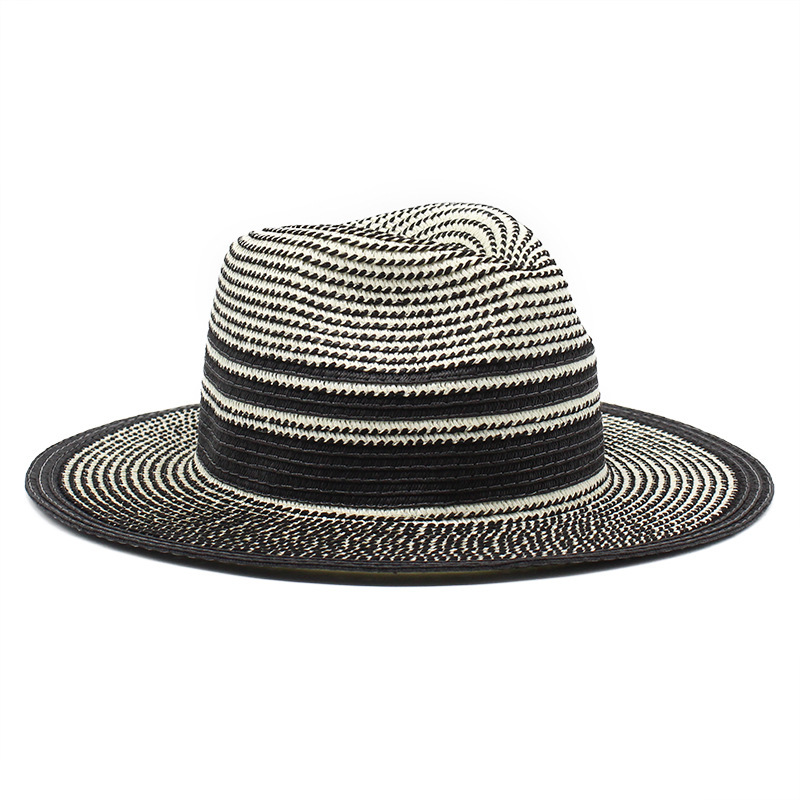 Straw Material Women's Simple Style Classic Style Color Block Flat Eaves Straw Hat