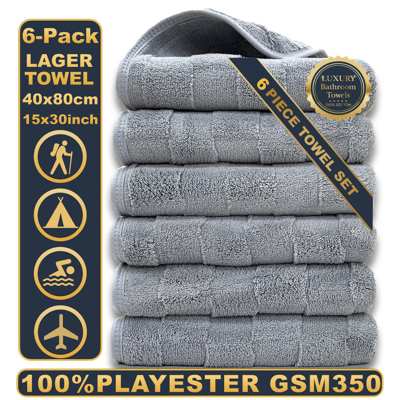 Finely Woven Coral Velvet Towel 40*80cm Six-Piece Set Cross-Border Best-Selling Bath Towel Absorbent and Soft Cross-Border Wholesale