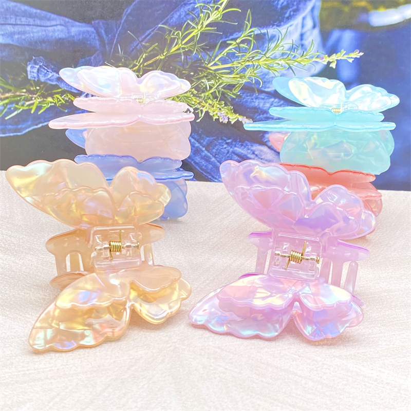 Horquilla de ácido acético de alta calidad para mujer, medio atado en la parte posterior de la cabeza, clip de agarre pequeño, horquilla de temperamento retro, clip de tiburón pequeño, tocado