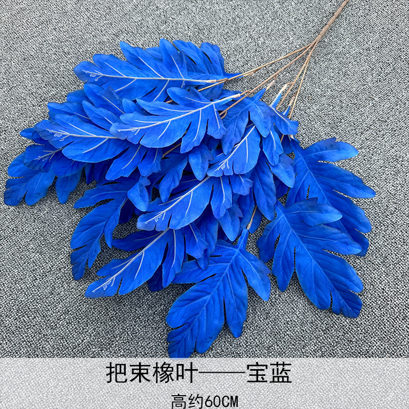 Cepillado mango de tela manojo de hojas de elefante decoración de salón de boda T diseño de mesa simulación planta verde hojas decoración del hogar flores falsas