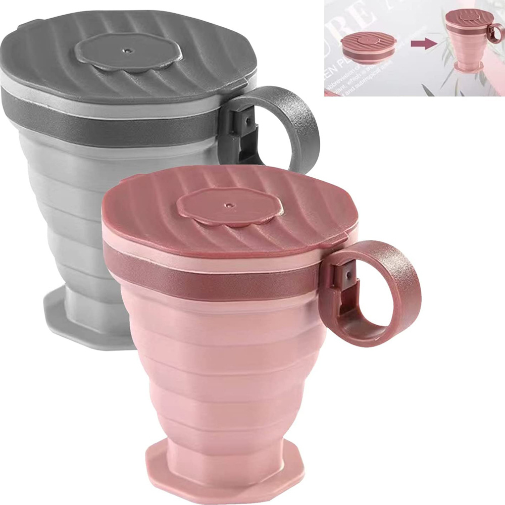 Nueva taza de silicona plegable portátil octogonal plegable taza de agua plegable retráctil taza portátil al aire libre