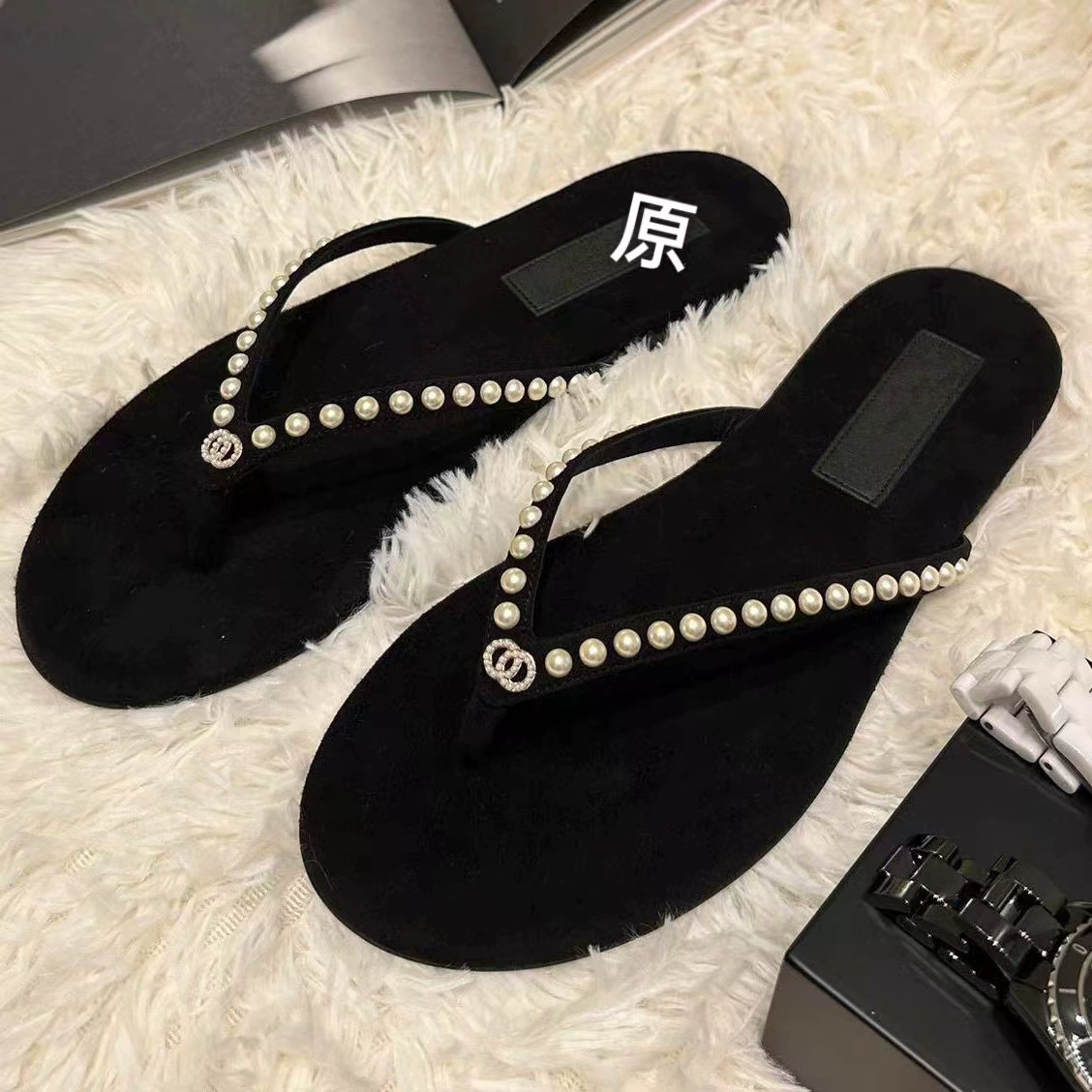 2025C Ранняя весна новый маленький ароматный ветер стразы плоские ножки бархатные носки