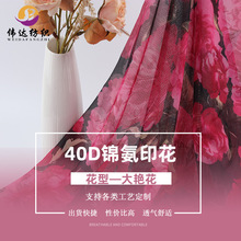 涤氨网布印花  40D涤氨弹力印花网布面料 女装内衣上衣面料