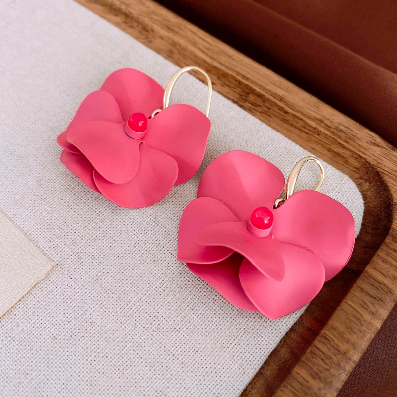 Casual, Family Gathering, Date Occasion 1 Pair Elegant Lady Sweet Round Flower Plating Alloy Cloth Seed Bead Drop Earrings Ear Studs