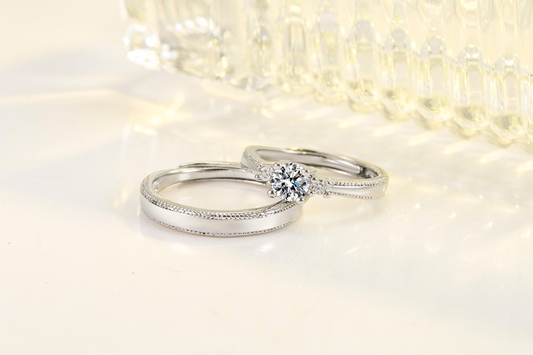 4g Weight Zircon Inlay Material Open Ring Classification Fashion Geometric Copper Plating Zircon Open Ring