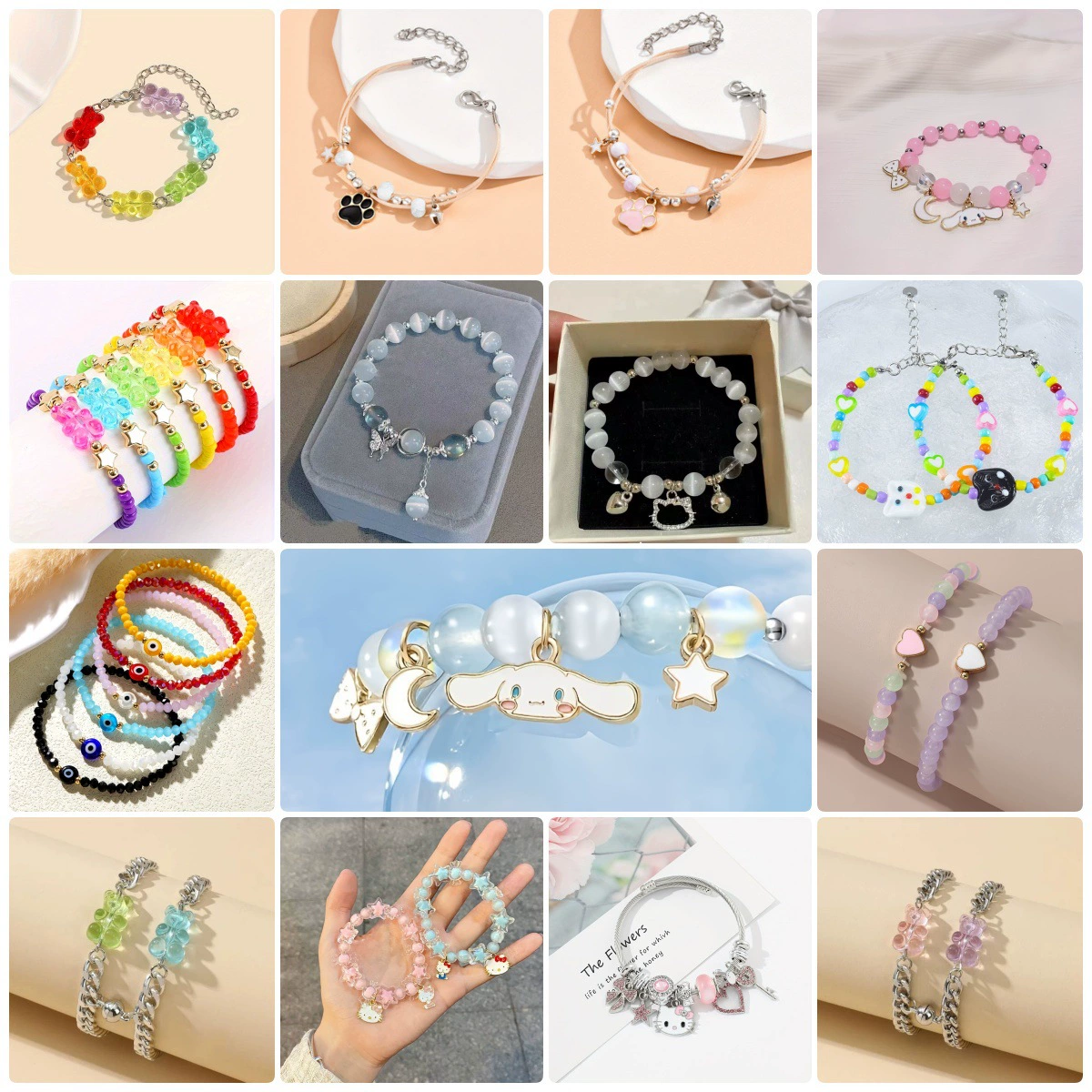 Cute fresh bracelet, beads, accessory, style, for beloved
