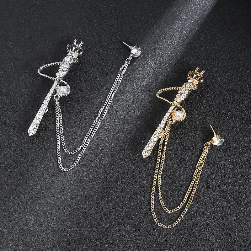 Spilla vintage da donna, spilla con perle e cristalli per sciarpe_voghion.com