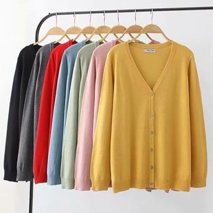 Mercerized cotton sweater coat for women plus size Spring and Autumn New 2023 stretch cardigan fat MM200 kg stretch 9525