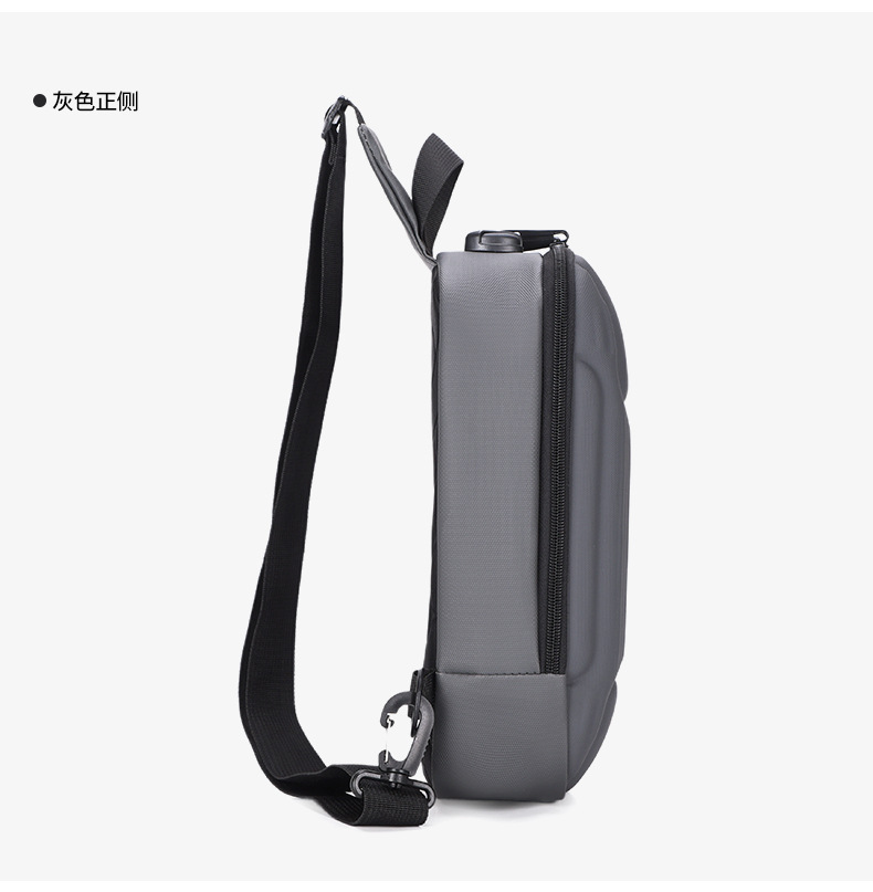 Men's crossbody bag with password lock, black large-capacity sports motorcycle bag, single-shoulder crossbody men's chest bag undefined
