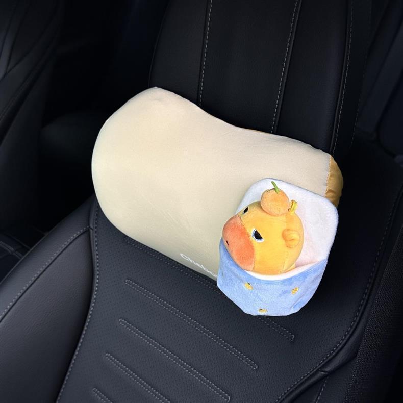 Authentic Capybara Lulu Car Headrest Neck Pillow Car Seat Cushion for Women Car Pillow Lumbar Support