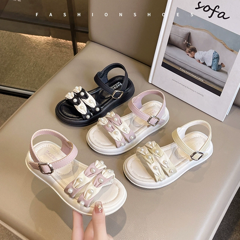 Летние новые сандалии для девочек 2025 новые детские девочки спортивные пляжные туфли