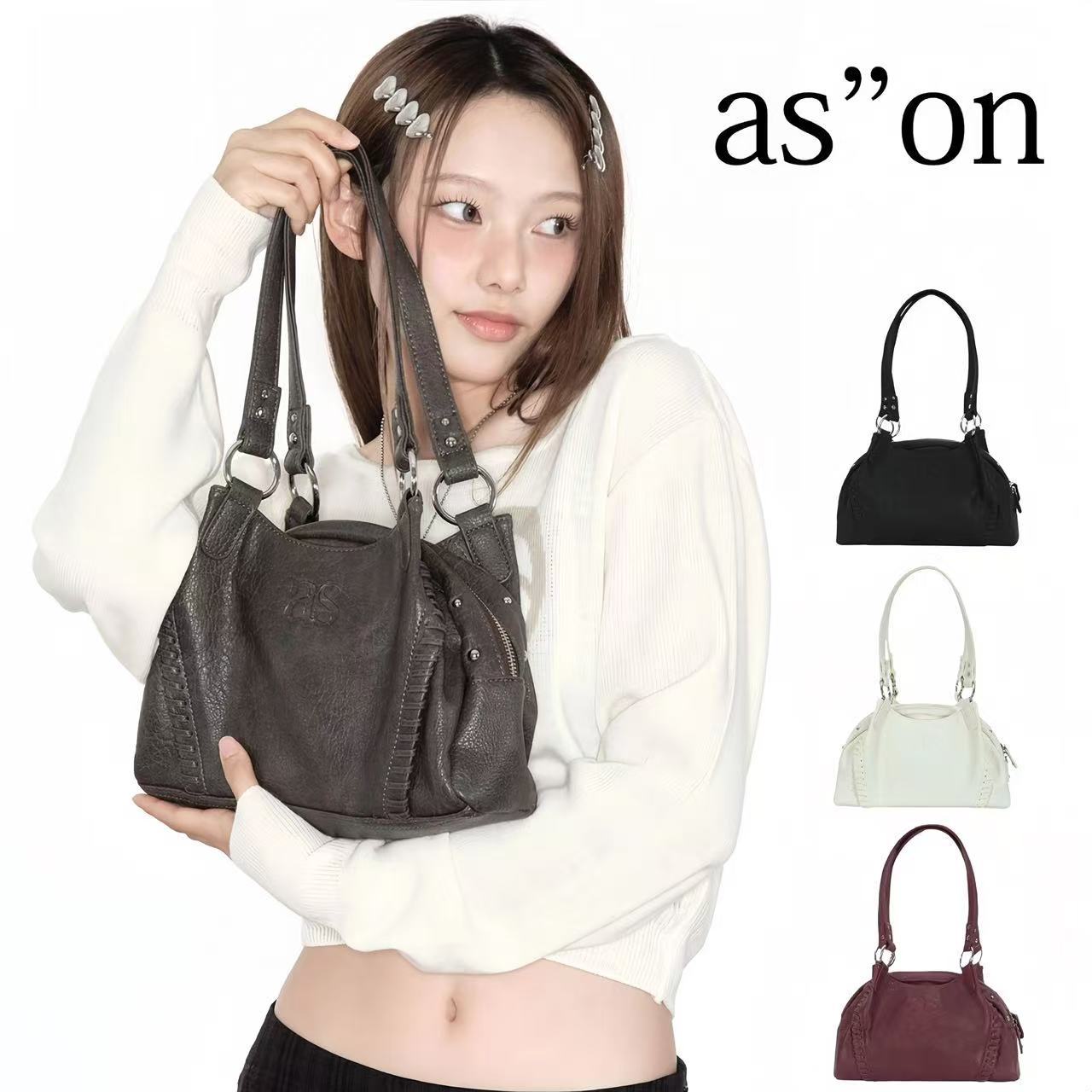 Korean Ason Brand Quality 25Fw Wandering Bag Li Cha Ren Same Style Retro Large Capacity Commuter Motorcycle Shoulder Bag
