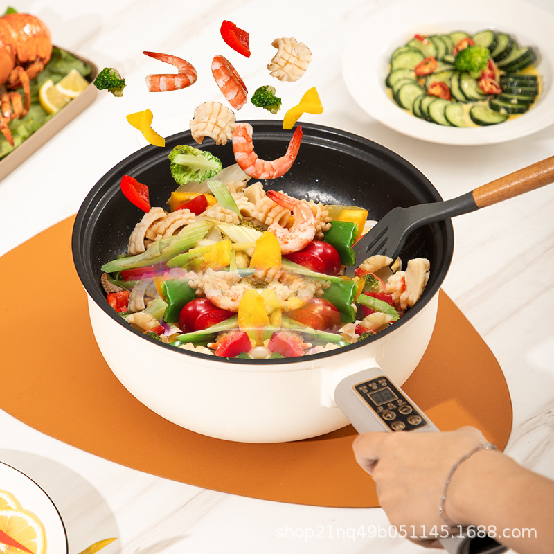 Multi-functional Electric Stir-frying Pan Household Electric Cooking Hot Pot Student Dormitory Cooking Integrated Cooking Pan Non-stick Frying Pan