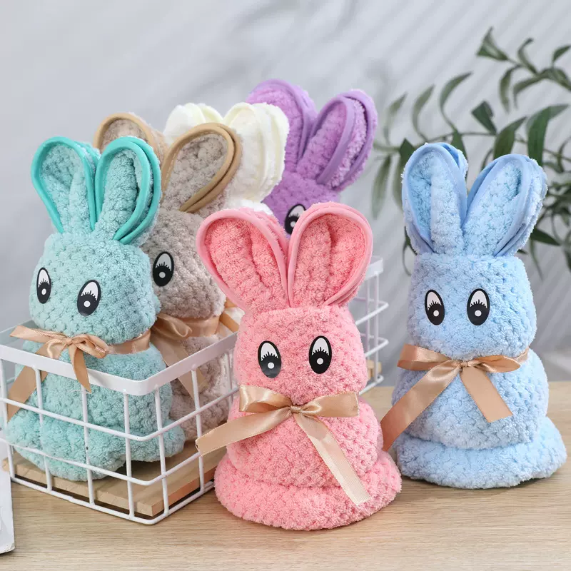 菠萝格小兔礼盒PVC高密珊瑚绒创意包边毛巾送礼品巾结婚伴手礼