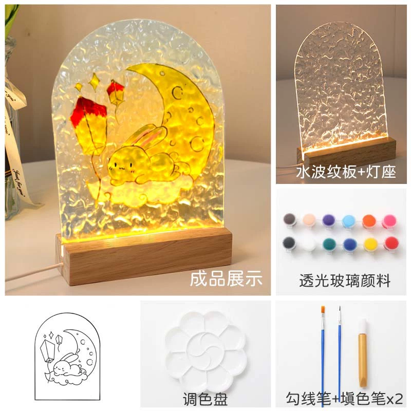 Подсветка ночника из стекла, креативная LED-ночная лампа, моно- или трехцветная, размер 12.5×3.75×16.67 см