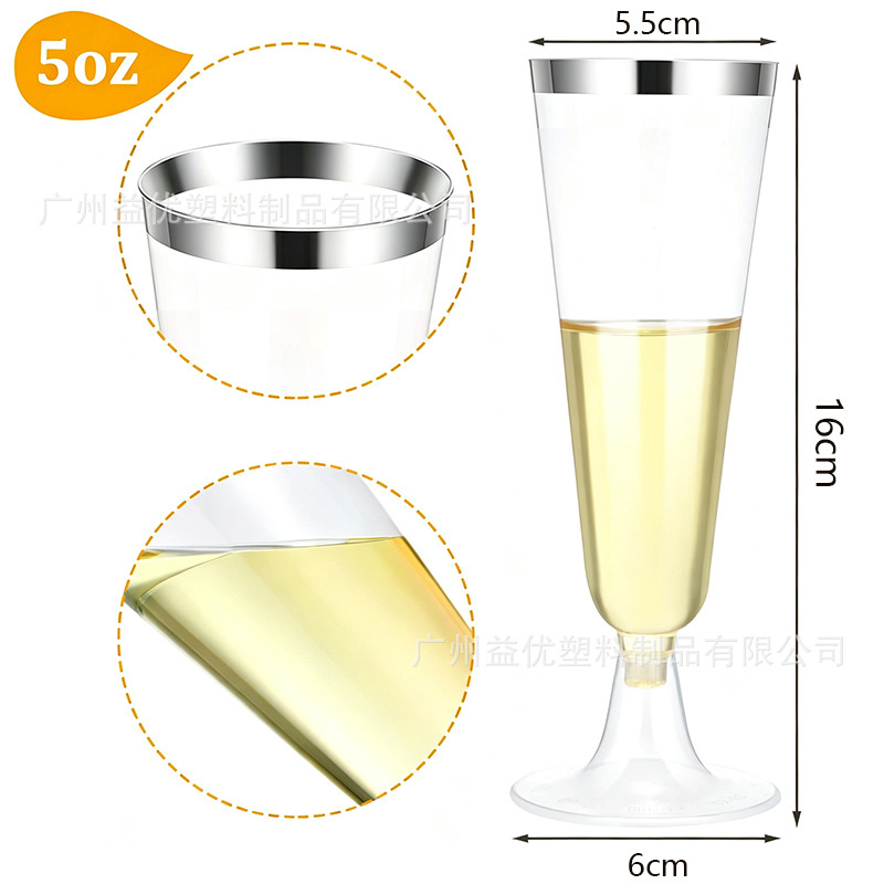 Copa de Champaña Desechable de Plástico Transparente Desmontable para Fiestas image 11