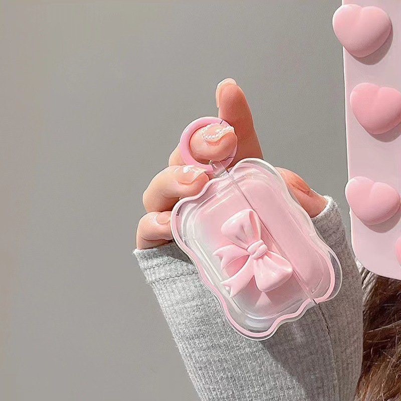 Apple AirPods 1/2世代Proヘッドフォン保護ケースカバーワイヤレスシンプルに適したインスタイル立体リボン|undefined