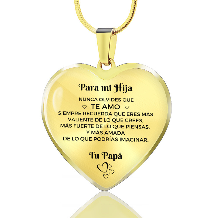 Collar de epoxi de acero inoxidable transfronterizo colgante en forma de corazón de melocotón llavero de amor personalizado español regalo de Navidad