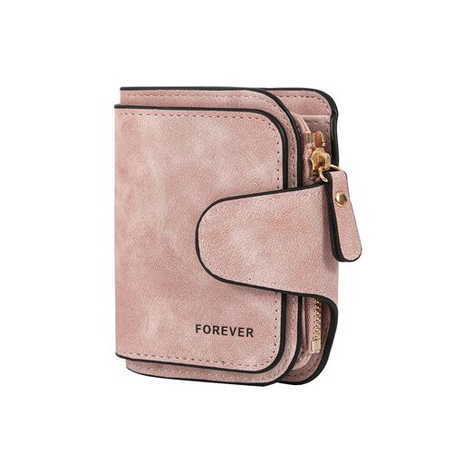 New Retro Matte Leather Women's Wallet Short Handle Multi-Card Slim Wallet Zipper Pocket Student Small Handbag