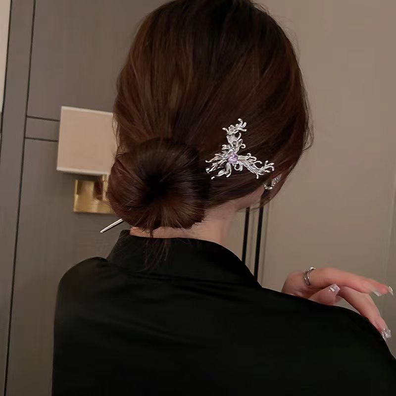 Nuevo estilo chino metal líquido mariposa horquilla estilo Nacional tocado de alto grado diseño nicho estilo antiguo accesorios para el cabello para las mujeres verano