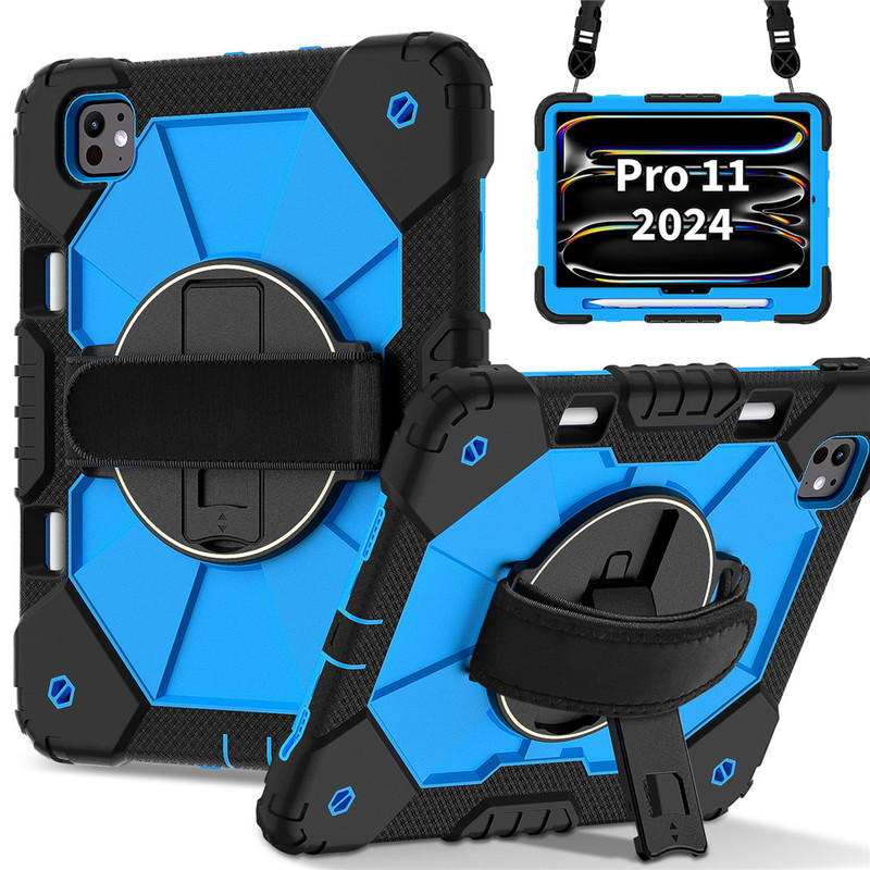 Suitable for 2024pro11 flat protective cover air11 contrast color case ipad10 all-inclusive anti-fall armor belt shoulder strap