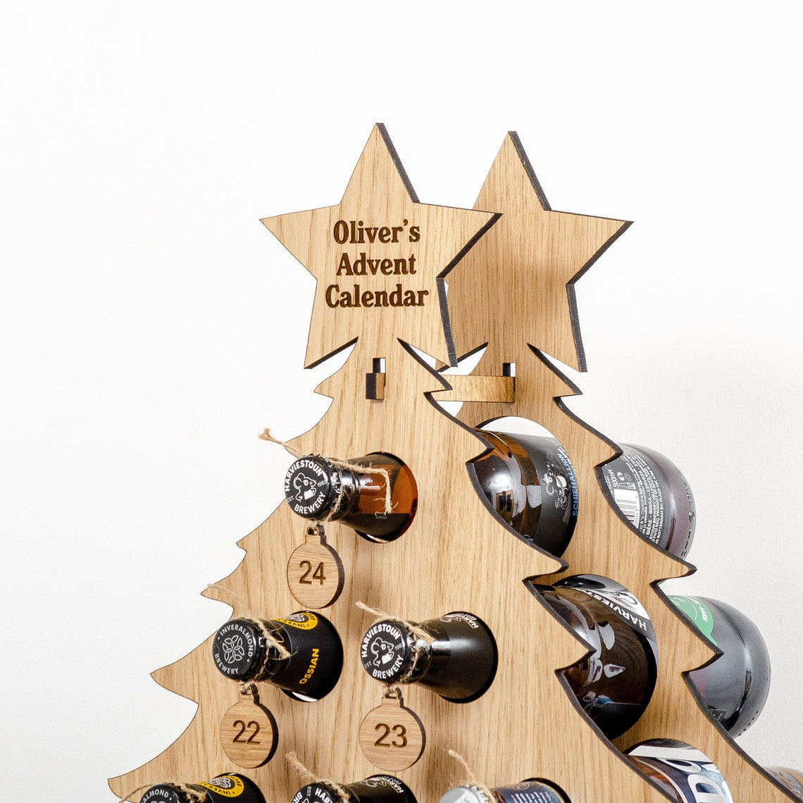 New Countdown Pendant Bar Home Decor Christmas Tree Wine Stand Wooden Crafts_voghion.com