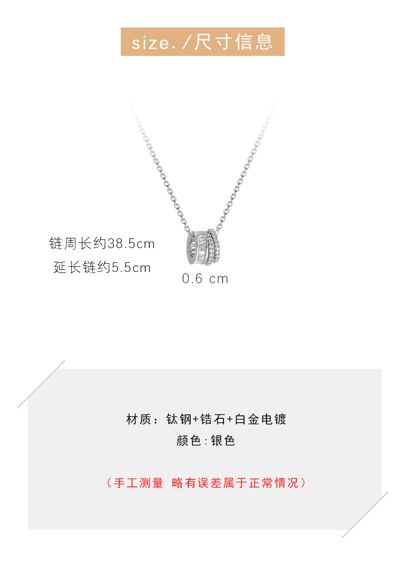 Fashion Geometric Zircon Titanium Steel Necklace Design Sense Temperament All-match Pendant Cold Wind Personality Clavicle Chain display picture 2
