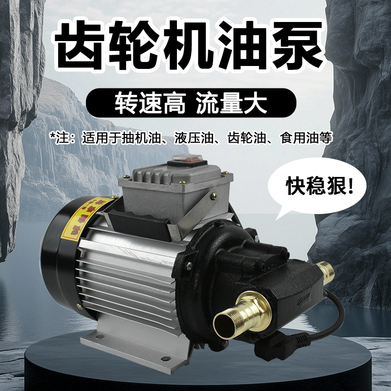220V电动自吸齿轮机油泵12V直流机油泵食用油液压油齿轮油自吸泵