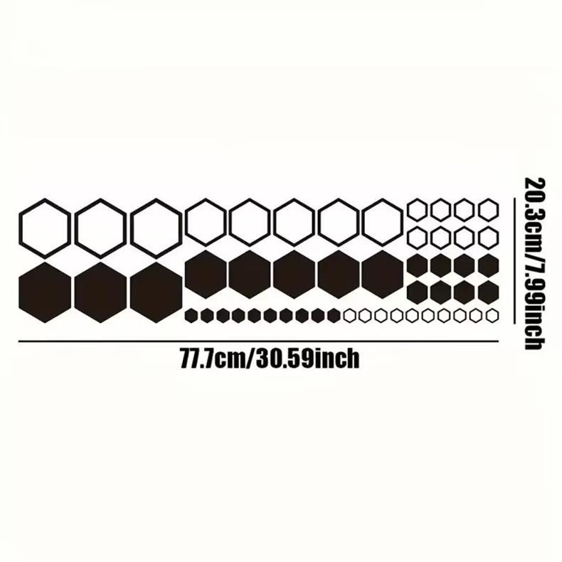 Cross-border foreign trade hexagonal car stickers creative personality electric motorcycle honeycomb high sense scratch cover stickers