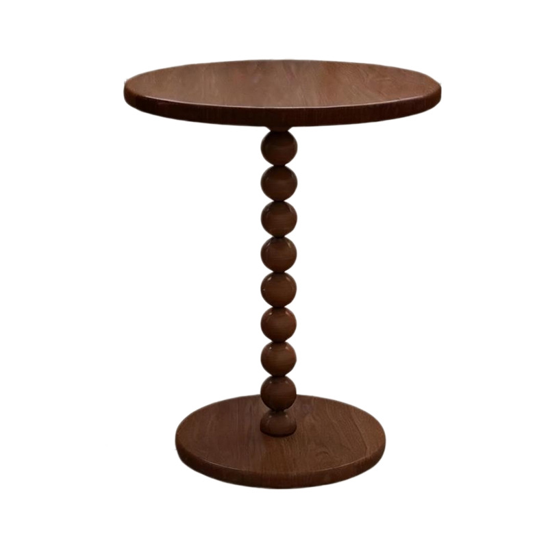 Sofá de madera maciza mesa pequeña mesa de té sala de estar balcón casero estilo medieval mesa lateral del dormitorio mesa redonda