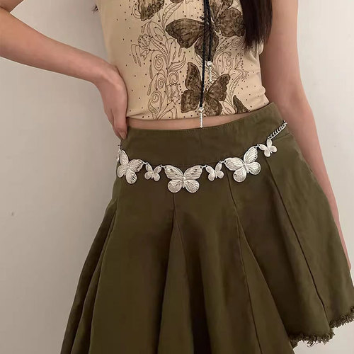 Sweet and Cool Style Butterfly Decoration Waist Chain for Women - New Summer JK Uniform Accessory - Versatile Belt - Korean Version - Simple Ins Style