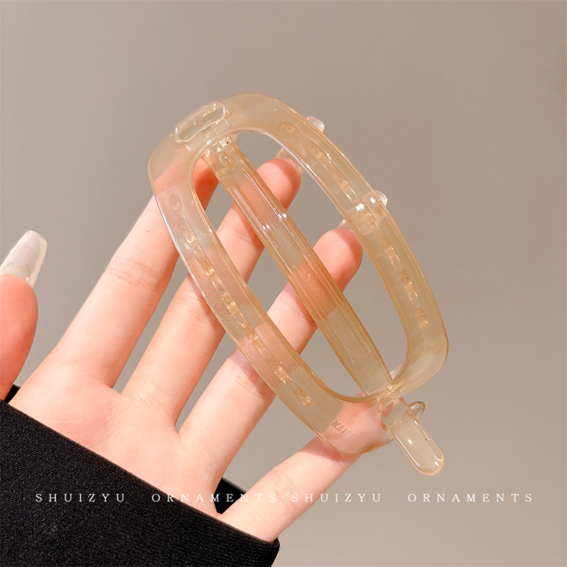 Clip de torsión de color café de alto nivel, clip de cabello de mujer, clip de cabello de tamaño grande, clip de cabello de cabeza posterior, cabello de agarre, toque de cabello