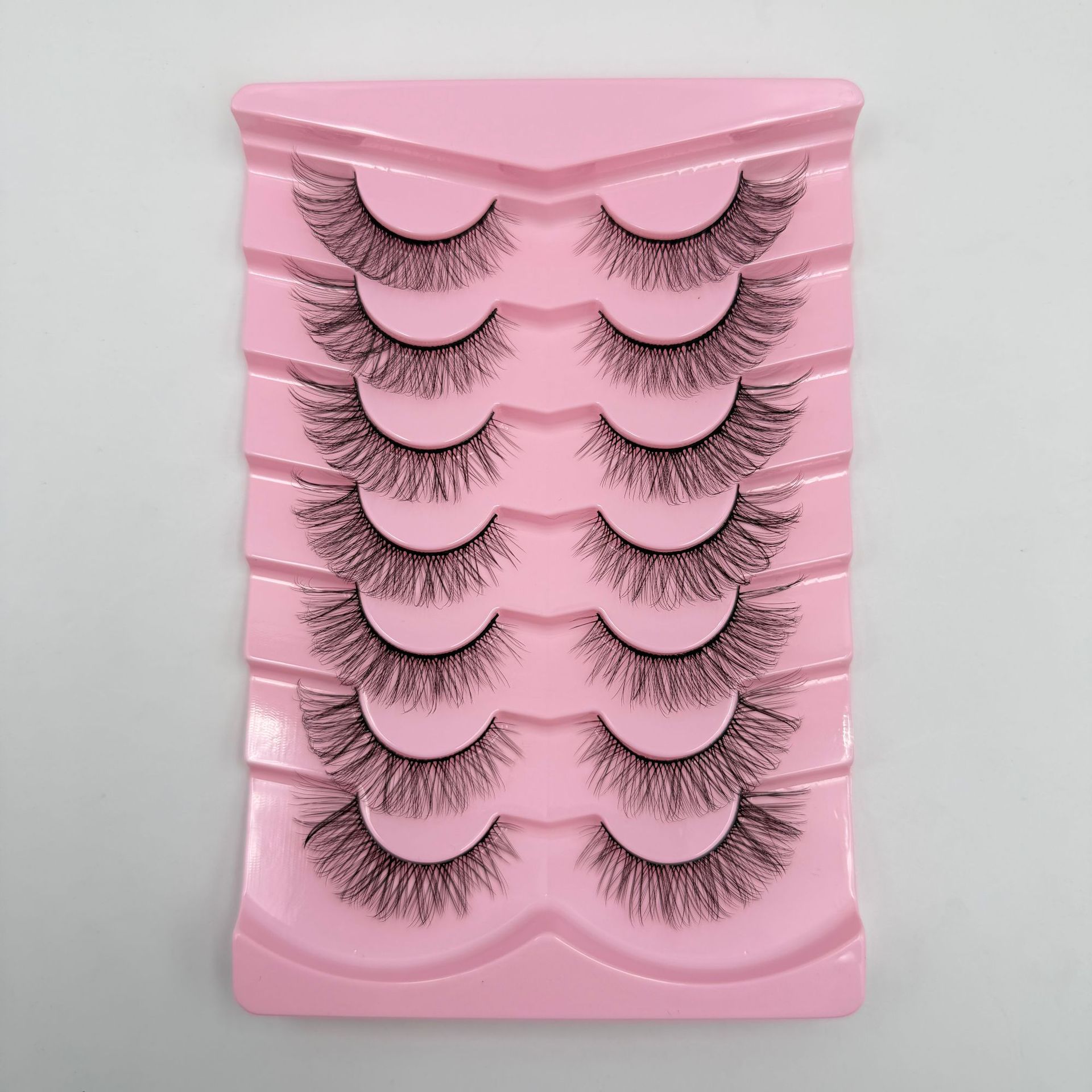 Explosiones transfronterizas de 7 pares de ojos de zorro, pestañas falsas, pestañas gruesas, pestañas de gato, pestañas falsas, pestañas alargadas, pestañas falsas