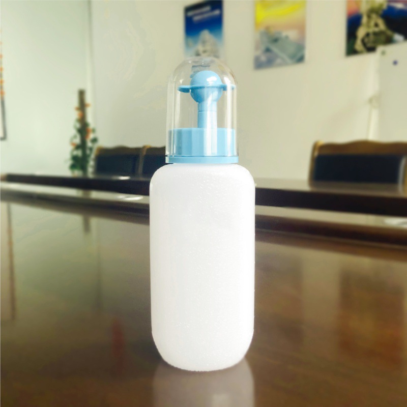 En stock al por mayor 300ml recto punzón tipo botella de lavado nasal esmerilado nariz irrigador nasal sal nasal lavado nasal botella