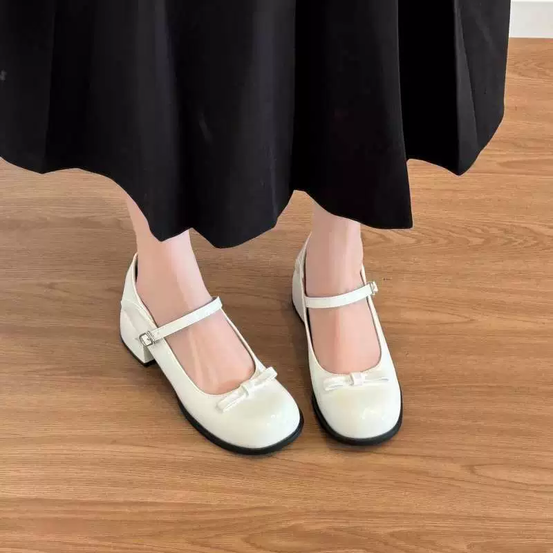 White Mary Zhen Shoes and Bridesmaid Shoes I can wear shallow mouth comfortable single shoes thick heels with high heels female spring and autumn