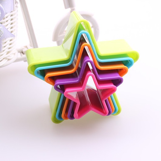 Juego de color para hornear molde de galletas de plástico mousse anillo cookie biscuit molde herramienta para hornear molde de corte de vegetales y frutas