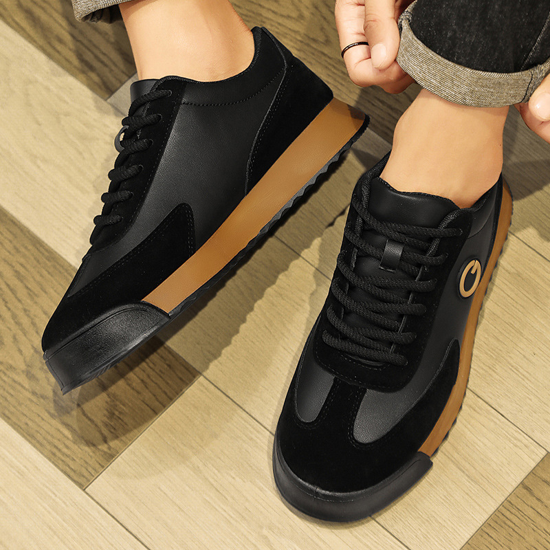 2026 New Men's Shoes, Large Size, Thick-Soled, Trendy, Sporty, Casual, Leather, Non-Slip, Forrest Gump Shoes_vogvips.com