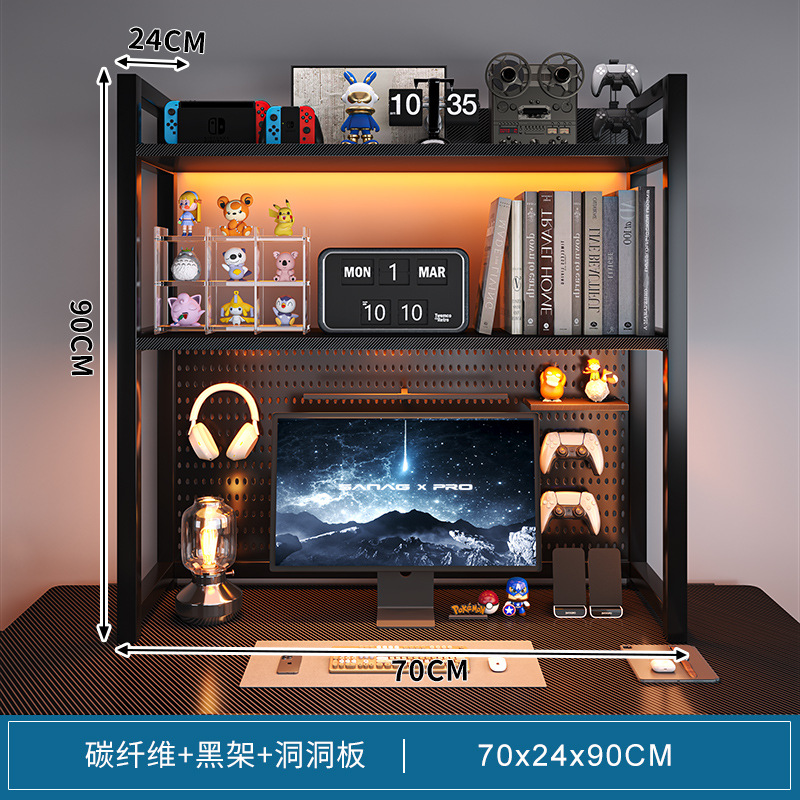 Estante de escritorio de oficina multicapa estante pequeño estante de libros simple estante de hierro forjado pequeño estante de almacenamiento en el escritorio